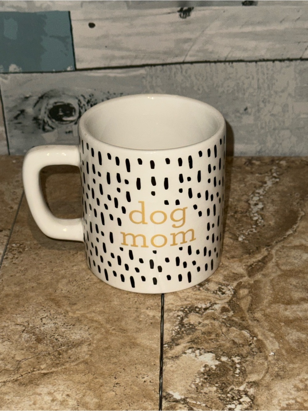 Horizon Group USA Dog Mom Novelty Earthenware Mug White/Black Dash DW/MW
